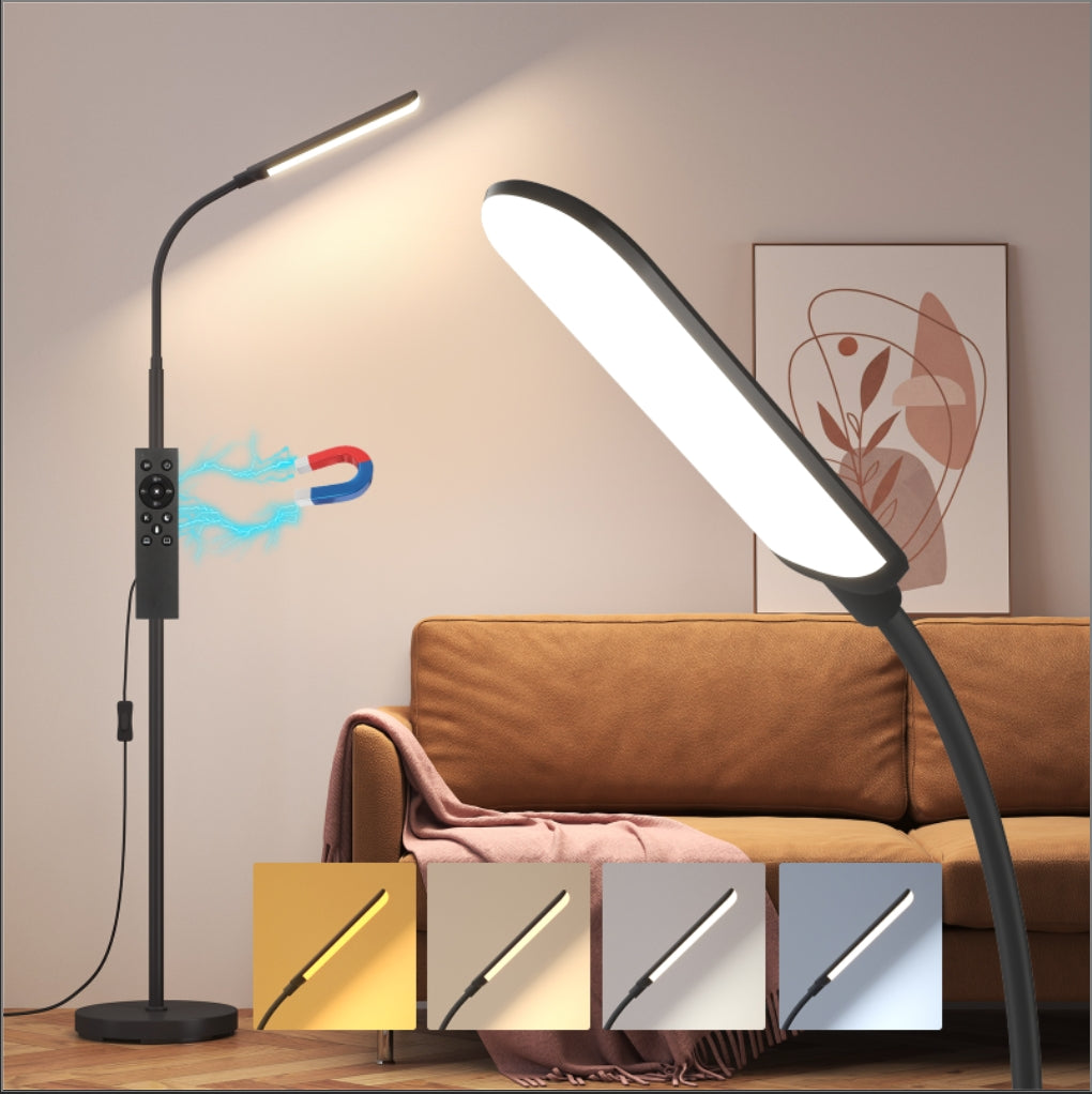 Aisutha LED Floor Lamp for Living Room – 18W Adjustable Brightness & Color, Eye-Caring Reading Light with Remote