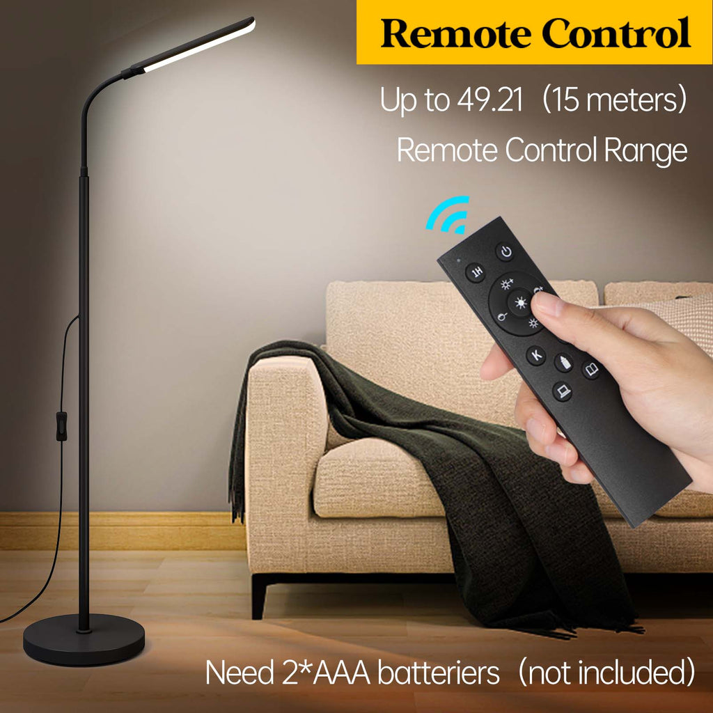 Aisutha LED Floor Lamp for Living Room – 18W Adjustable Brightness & Color, Eye-Caring Reading Light with Remote