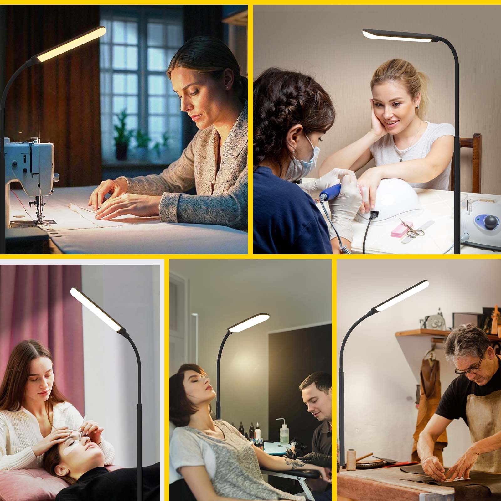 Aisutha LED Floor Lamp for Living Room – 18W Adjustable Brightness & Color, Eye-Caring Reading Light with Remote